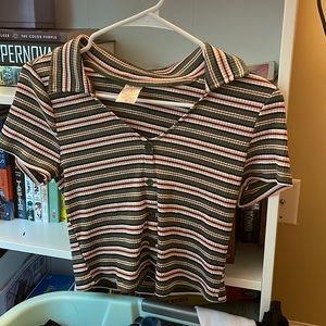 Size M(7-9) striped shirt and matching skirt